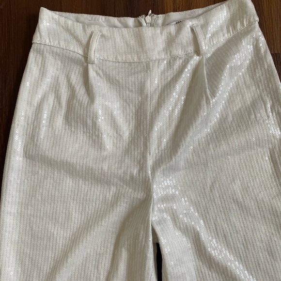 Forever 21 white high waisted rise sequin pants - Picture 6 of 9